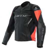 Dainese RACING 4 pánská sportovní kožená bunda černá/fluo-červená